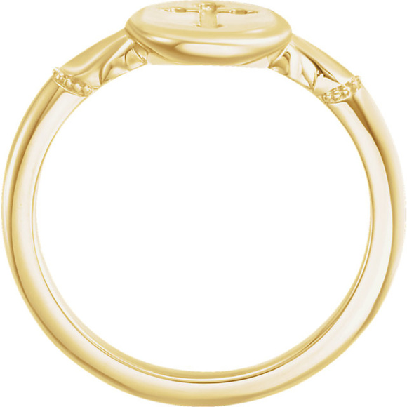 14K Cross Signet Ring